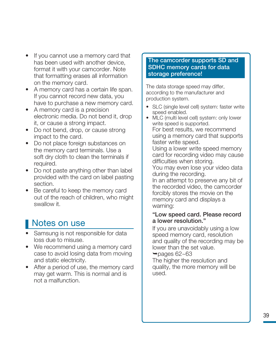 Samsung HMX-R10SP User Manual | Page 39 / 154