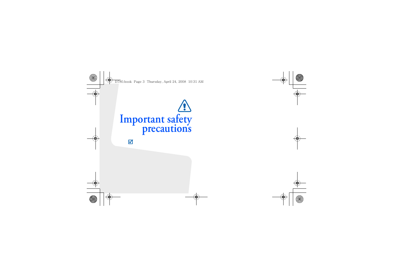 Important safety precautions | Samsung SGH-D780 User Manual | Page 3 / 49