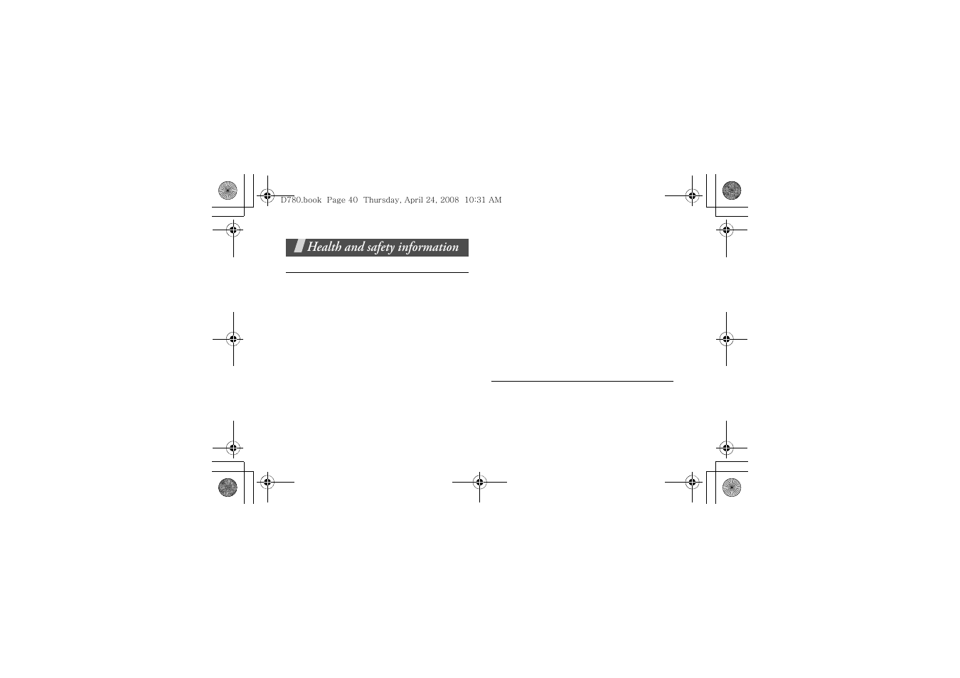 Health and safety information | Samsung SGH-D780 User Manual | Page 43 / 49