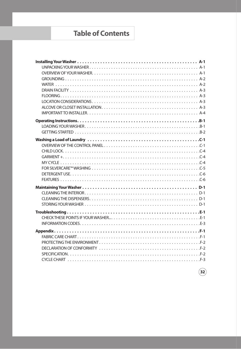 Samsung SilverCare WF306BAW User Manual | Page 4 / 32