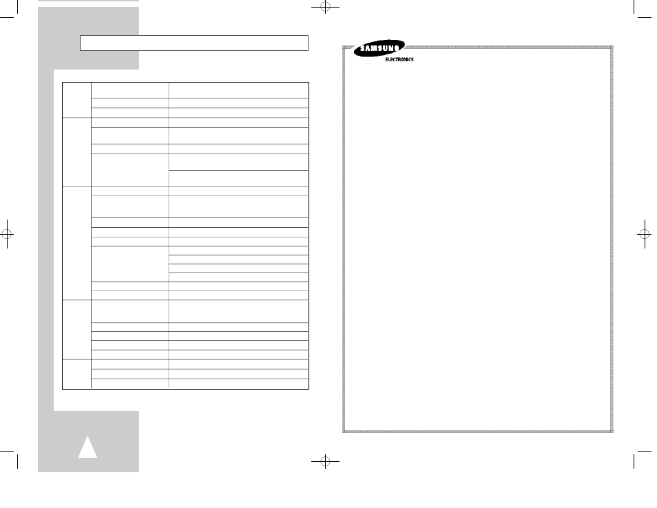Samsung limited warranty, Technical specifications | Samsung DVD-V2000 User Manual | Page 31 / 32