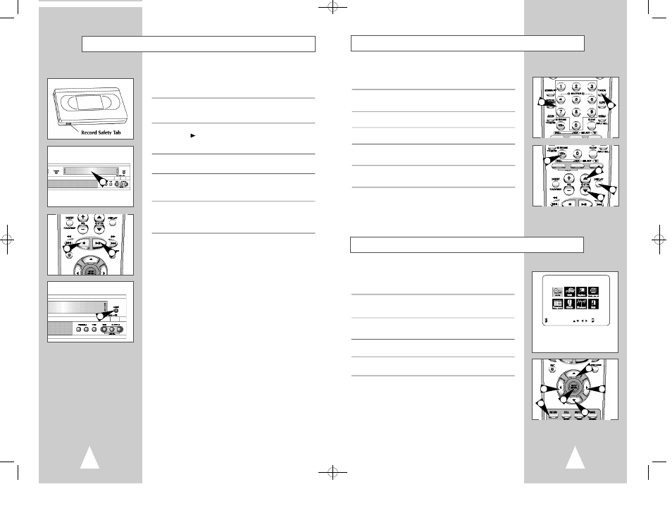 Basic tv tuner operations, On-screen menu navigation, Basic vhs playback | Samsung DVD-V2000 User Manual | Page 9 / 32