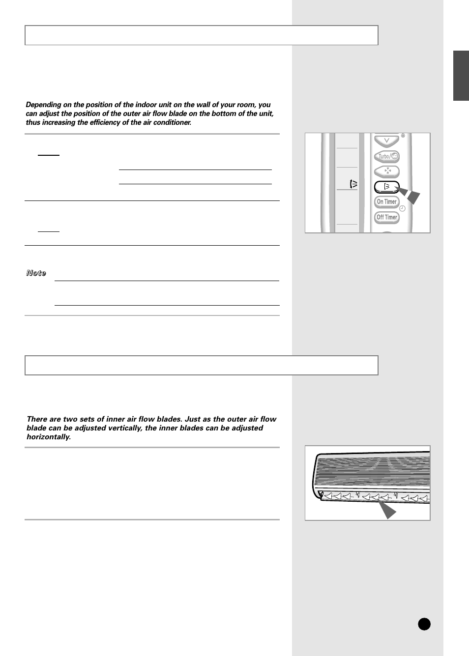 Adjusting the air flow direction vertically | Samsung AS12B1 User Manual | Page 15 / 24