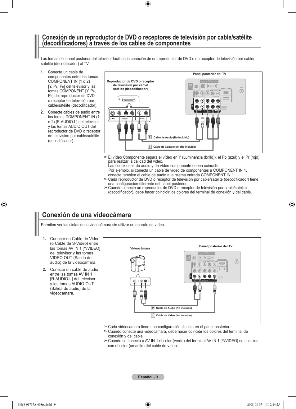 Conexión de una videocámara | Samsung BN68-01797A-00 User Manual | Page 135 / 187