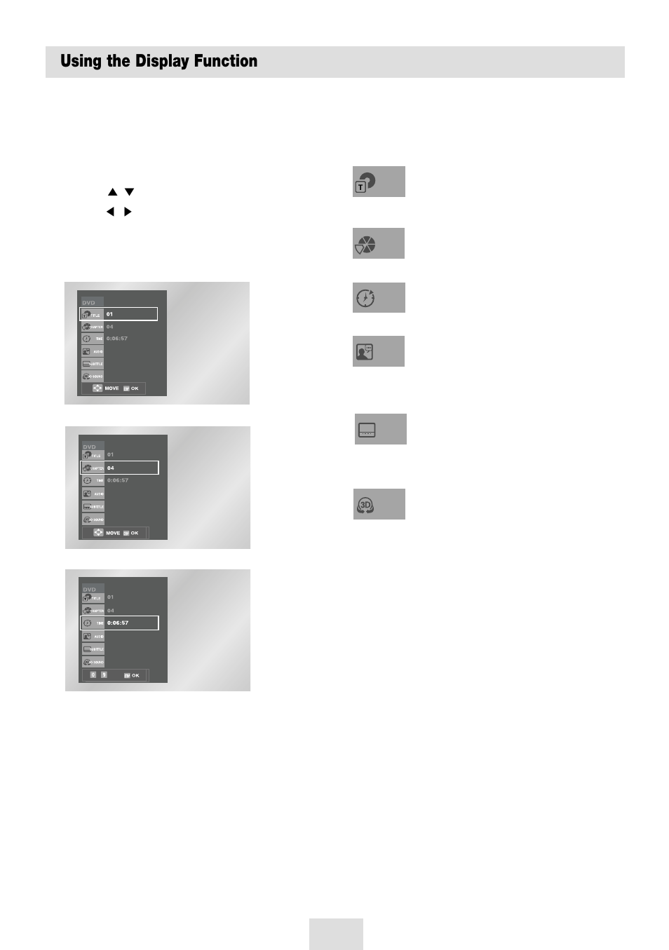 Using the display function, Acxz using the display function, When playing a dvd/cd | Samsung SV-DVD54T User Manual | Page 36 / 53