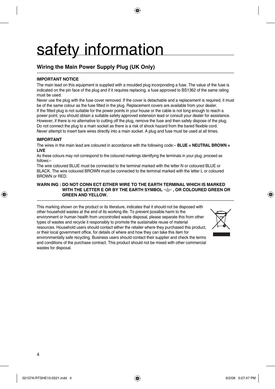 Safety information | Samsung HE10T User Manual | Page 4 / 54