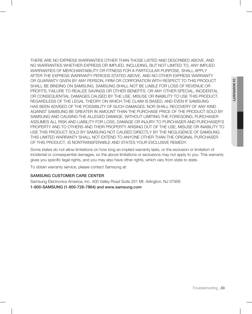 Samsung RF266AB User Manual | Page 33 / 34
