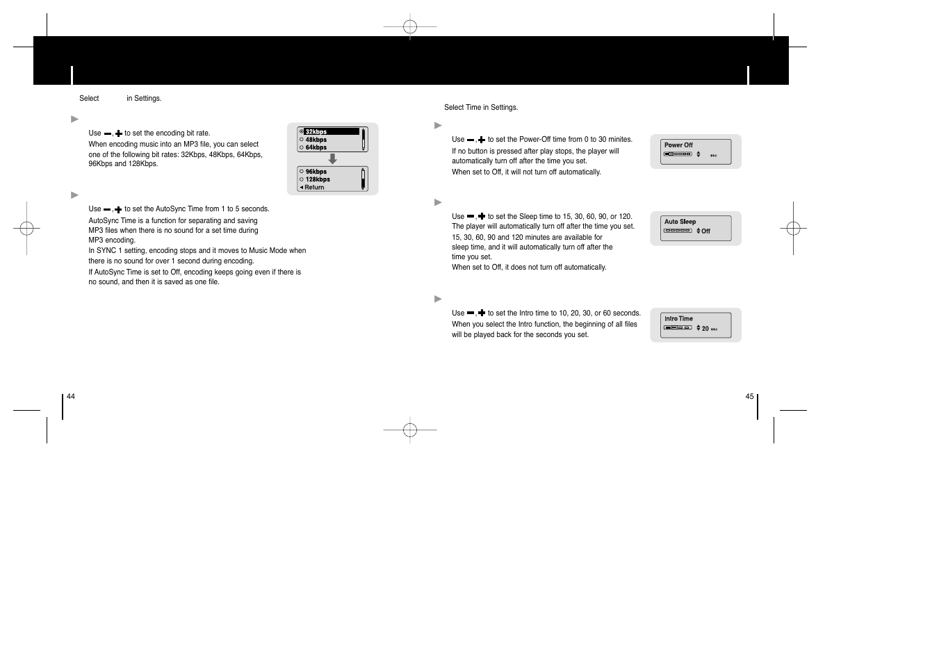 Encoding, Power off time, Power off time encoding | Samsung YEPP YP-T6X User Manual | Page 22 / 25