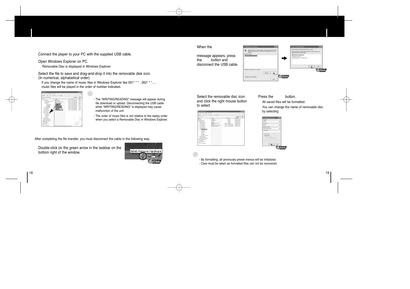 Using the removable storage(pc) | Samsung YEPP YP-T6X User Manual | Page 9 / 25