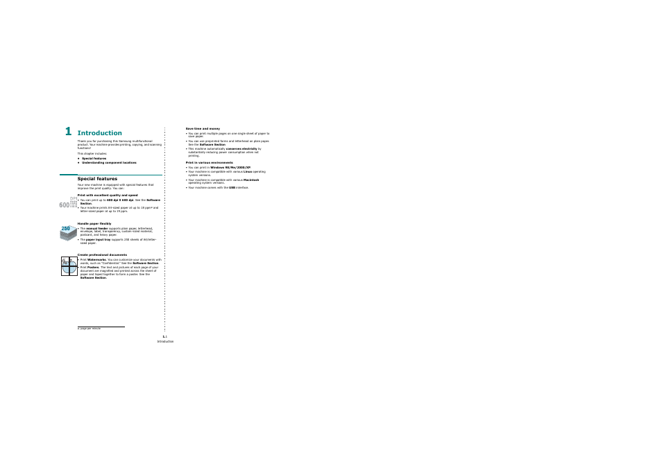 Introduction, Special features | Samsung SCX-4200 User Manual | Page 10 / 92