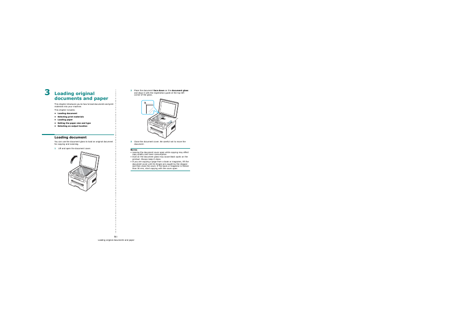 Loading original documents and paper, Loading document | Samsung SCX-4200 User Manual | Page 21 / 92