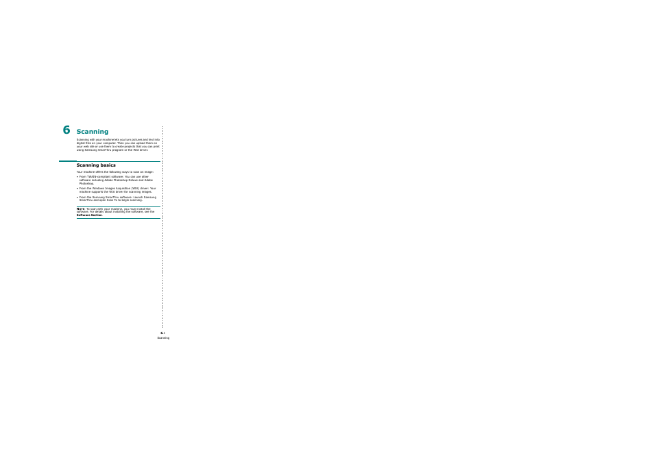 Scanning, Scanning basics | Samsung SCX-4200 User Manual | Page 32 / 92