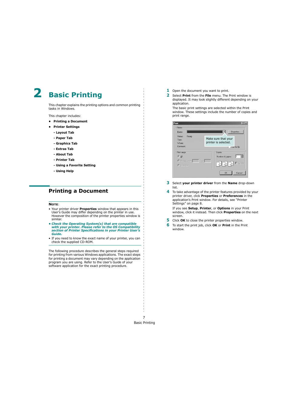 Basic printing, Printing a document, Chapter 2 | Samsung SCX-4200 User Manual | Page 61 / 92