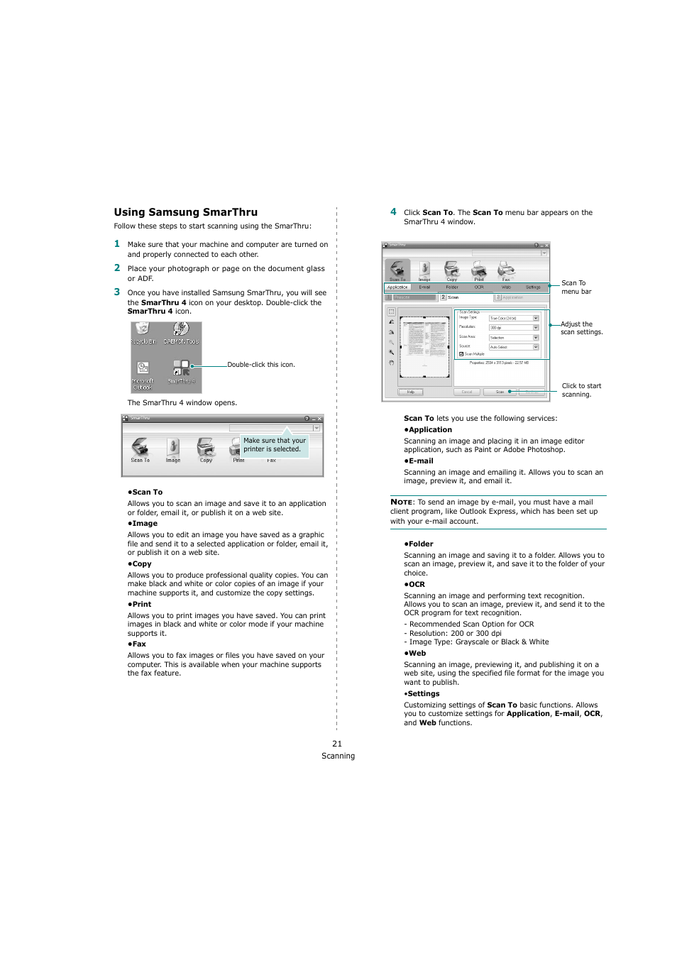 Using samsung smarthru | Samsung SCX-4200 User Manual | Page 75 / 92