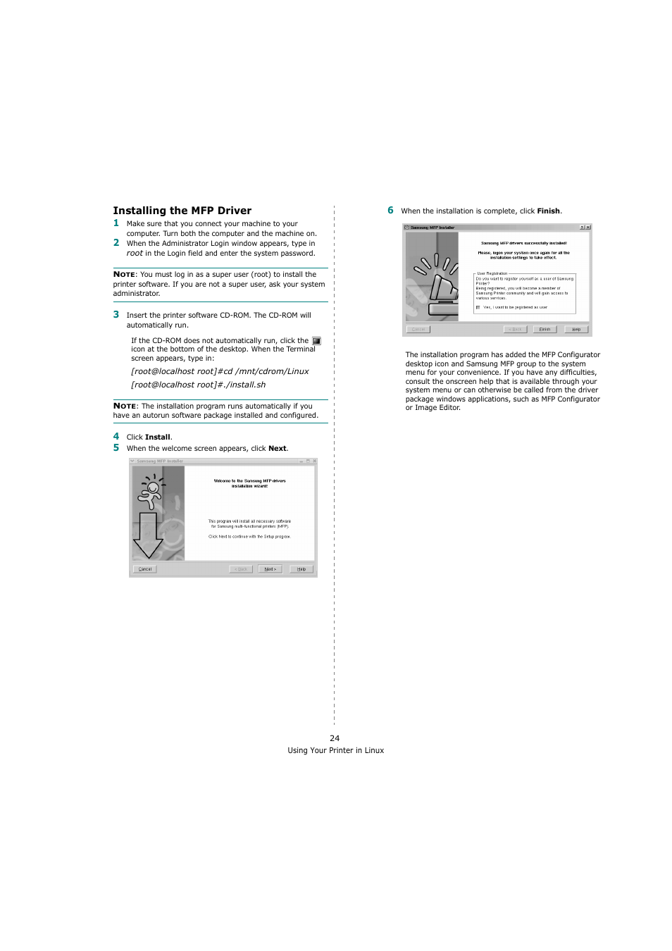Installing the mfp driver | Samsung SCX-4200 User Manual | Page 78 / 92