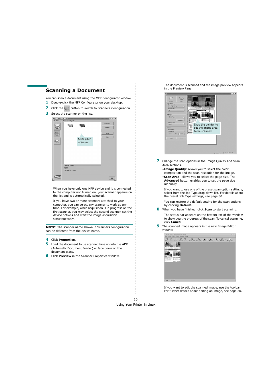 Scanning a document | Samsung SCX-4200 User Manual | Page 83 / 92