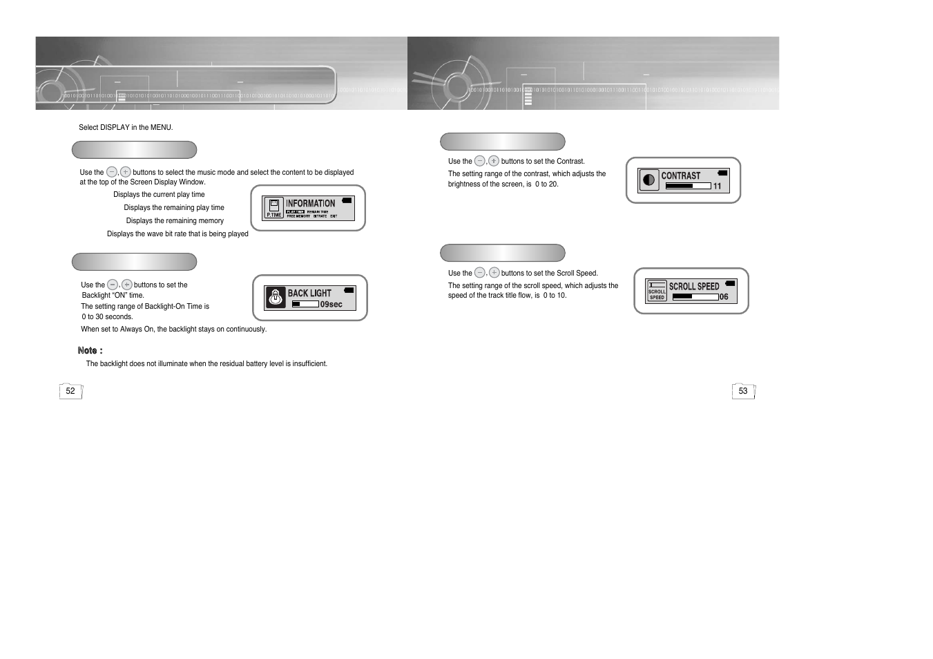 Display | Samsung yepp' 20051027153106109 User Manual | Page 27 / 33