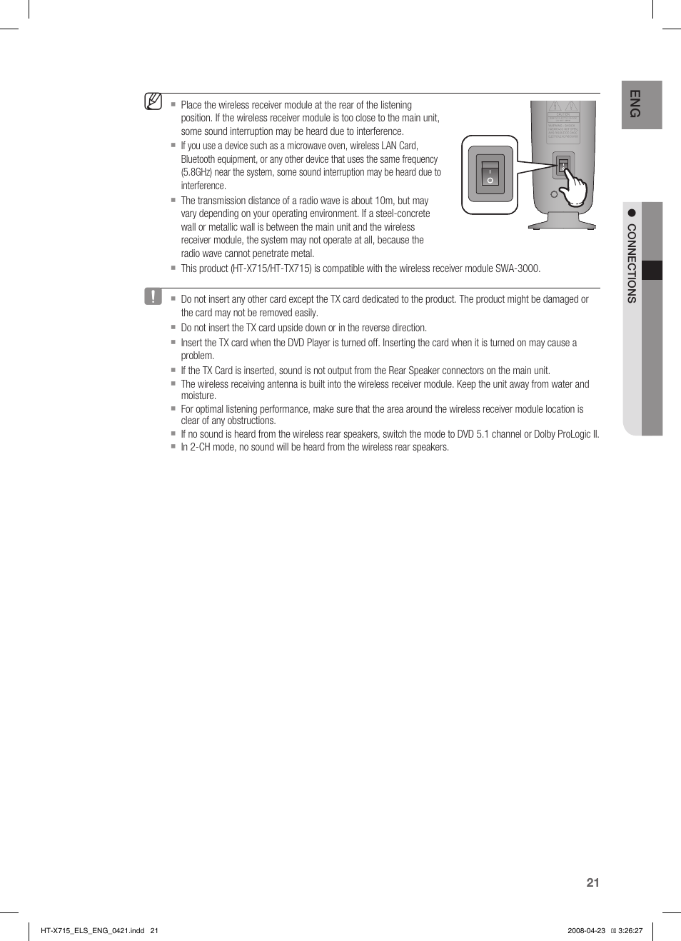 Samsung HT-TX715 User Manual | Page 21 / 70