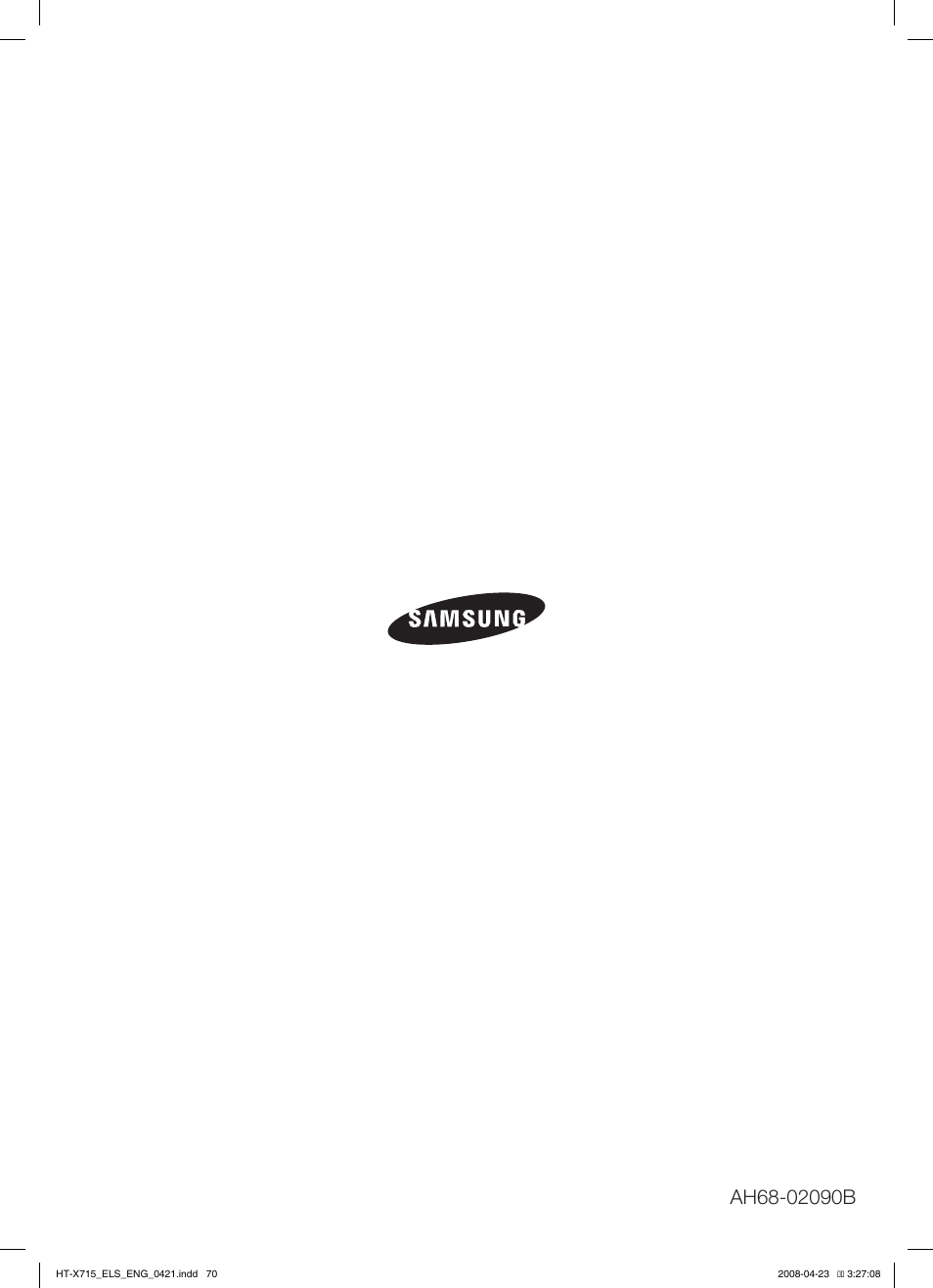 Samsung HT-TX715 User Manual | Page 70 / 70