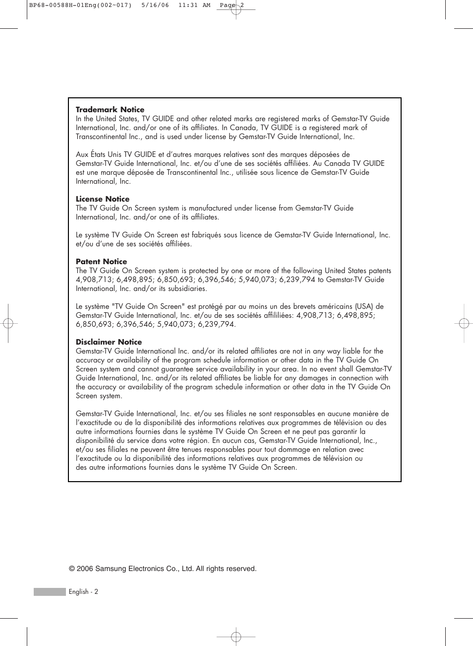 Samsung HL-S6188W User Manual | Page 2 / 160