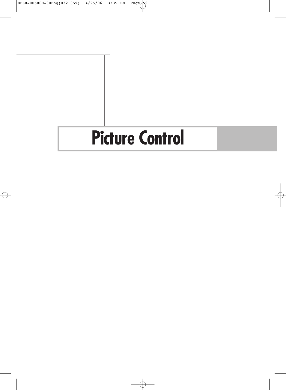 Picture control | Samsung HL-S6188W User Manual | Page 59 / 160