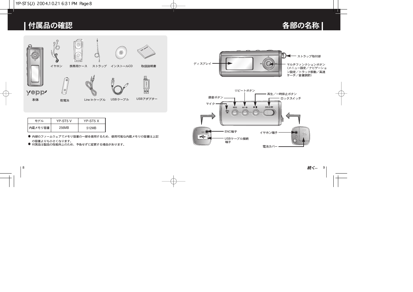 Samsung YEPP YP-ST5 User Manual | Page 5 / 26