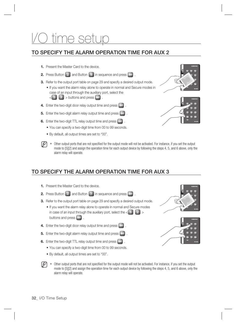 I/o time setup | Samsung SSA-S2000 User Manual | Page 32 / 51