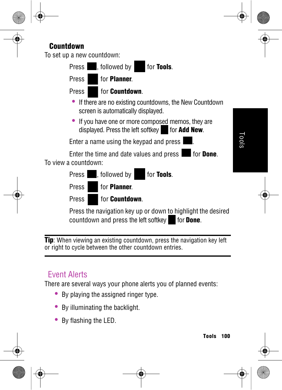 Event alerts | Samsung SPH-A920 User Manual | Page 109 / 170