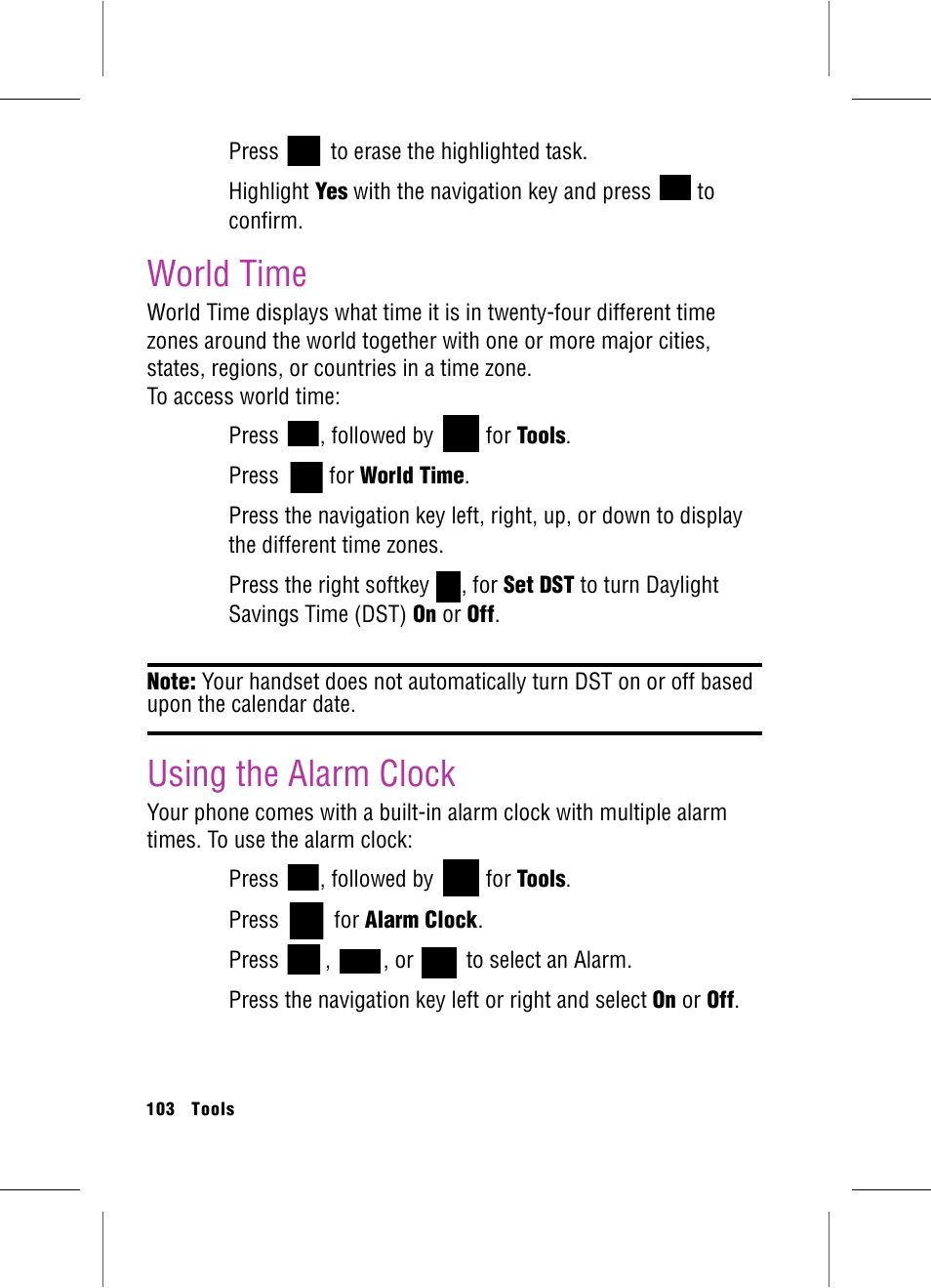 World time, Using the alarm clock, World time using the alarm clock | Samsung SPH-A920 User Manual | Page 112 / 170