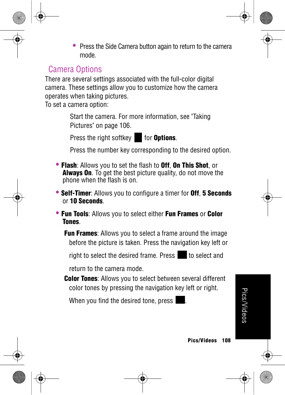 Camera options | Samsung SPH-A920 User Manual | Page 117 / 170