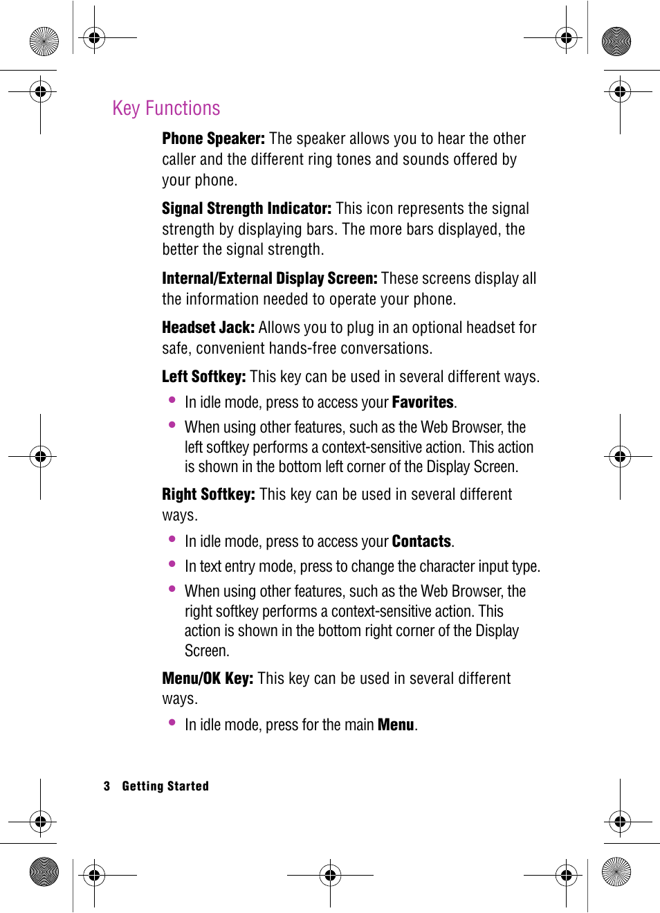 Key functions | Samsung SPH-A920 User Manual | Page 12 / 170