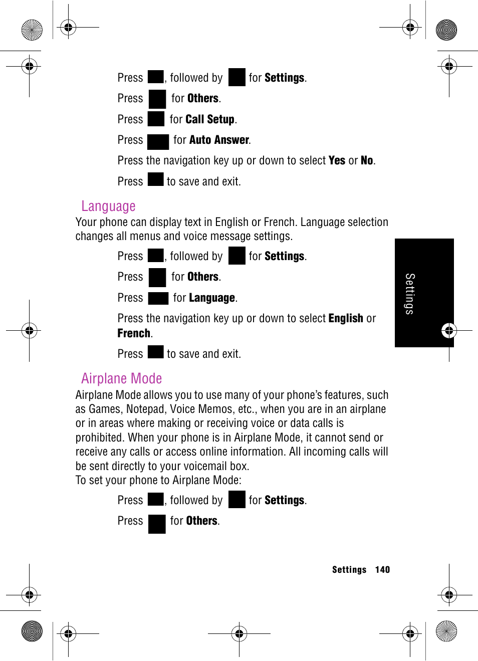 Language, Airplane mode, Language airplane mode | Samsung SPH-A920 User Manual | Page 149 / 170