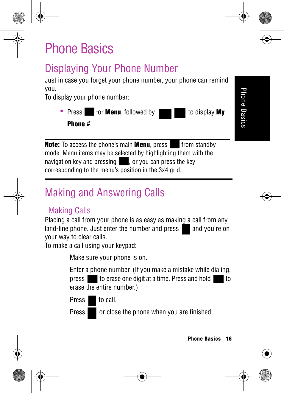 Phone basics, Displaying your phone number, Making and answering calls | Making calls | Samsung SPH-A920 User Manual | Page 25 / 170