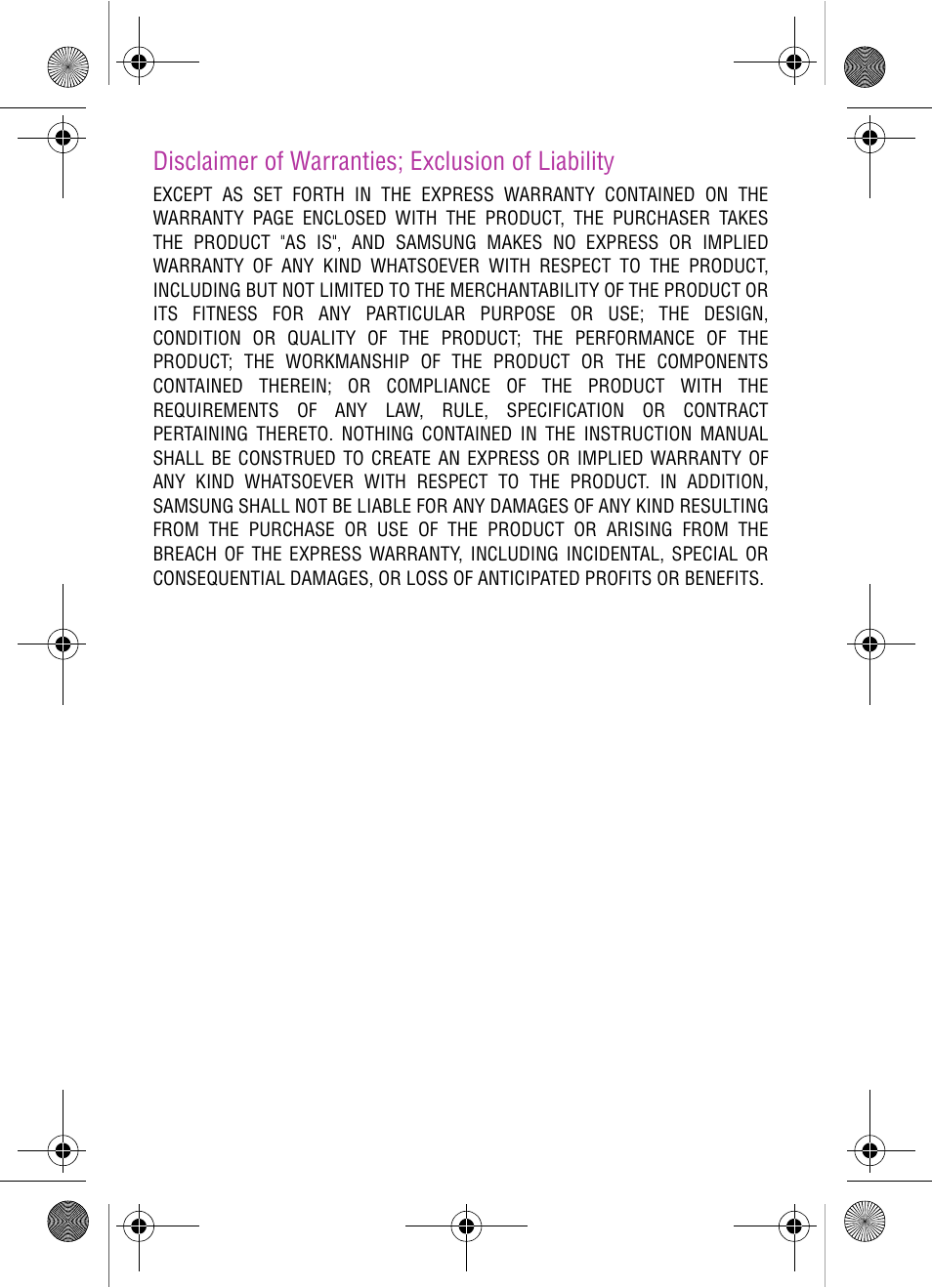 Disclaimer of warranties; exclusion of liability | Samsung SPH-A920 User Manual | Page 3 / 170