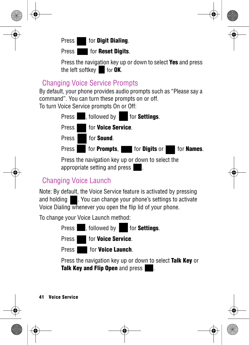 Changing voice service prompts, Changing voice launch | Samsung SPH-A920 User Manual | Page 50 / 170