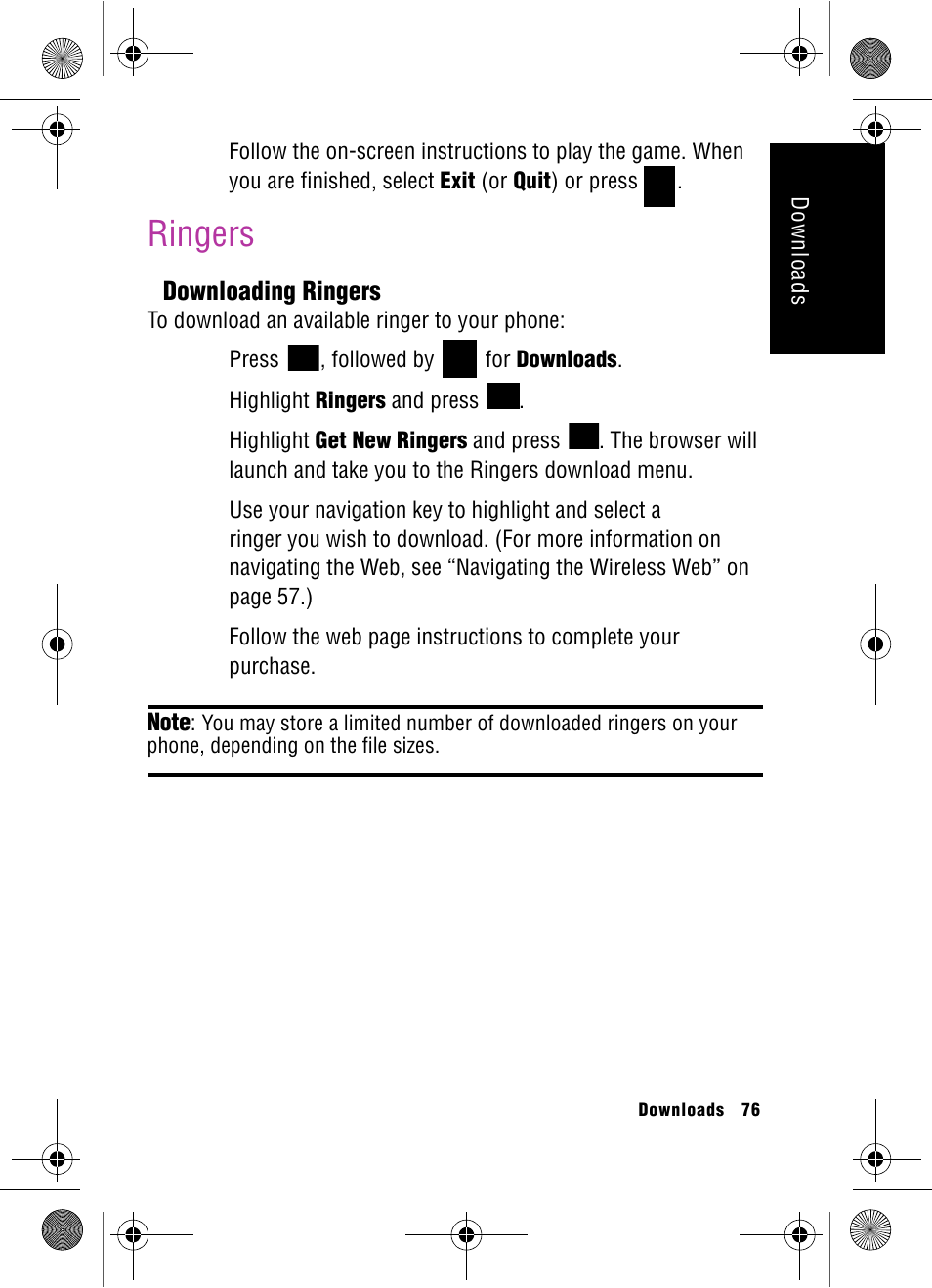 Ringers | Samsung SPH-A920 User Manual | Page 85 / 170