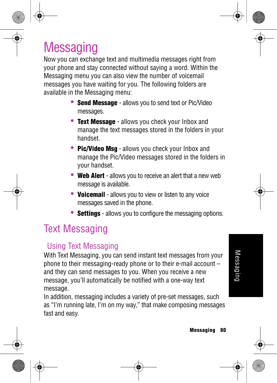 Messaging, Text messaging, Using text messaging | Samsung SPH-A920 User Manual | Page 89 / 170