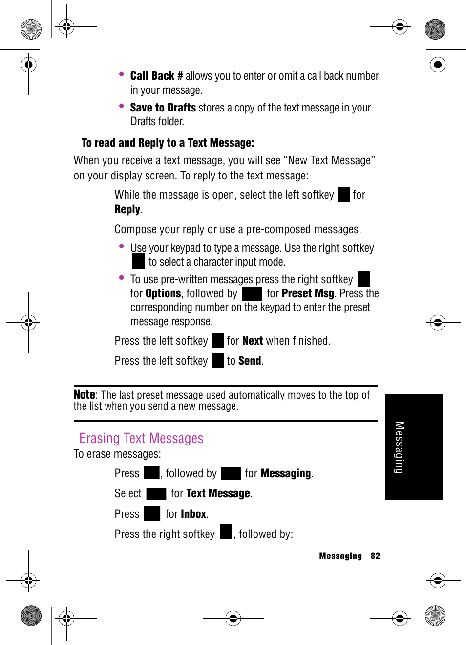 Erasing text messages | Samsung SPH-A920 User Manual | Page 91 / 170