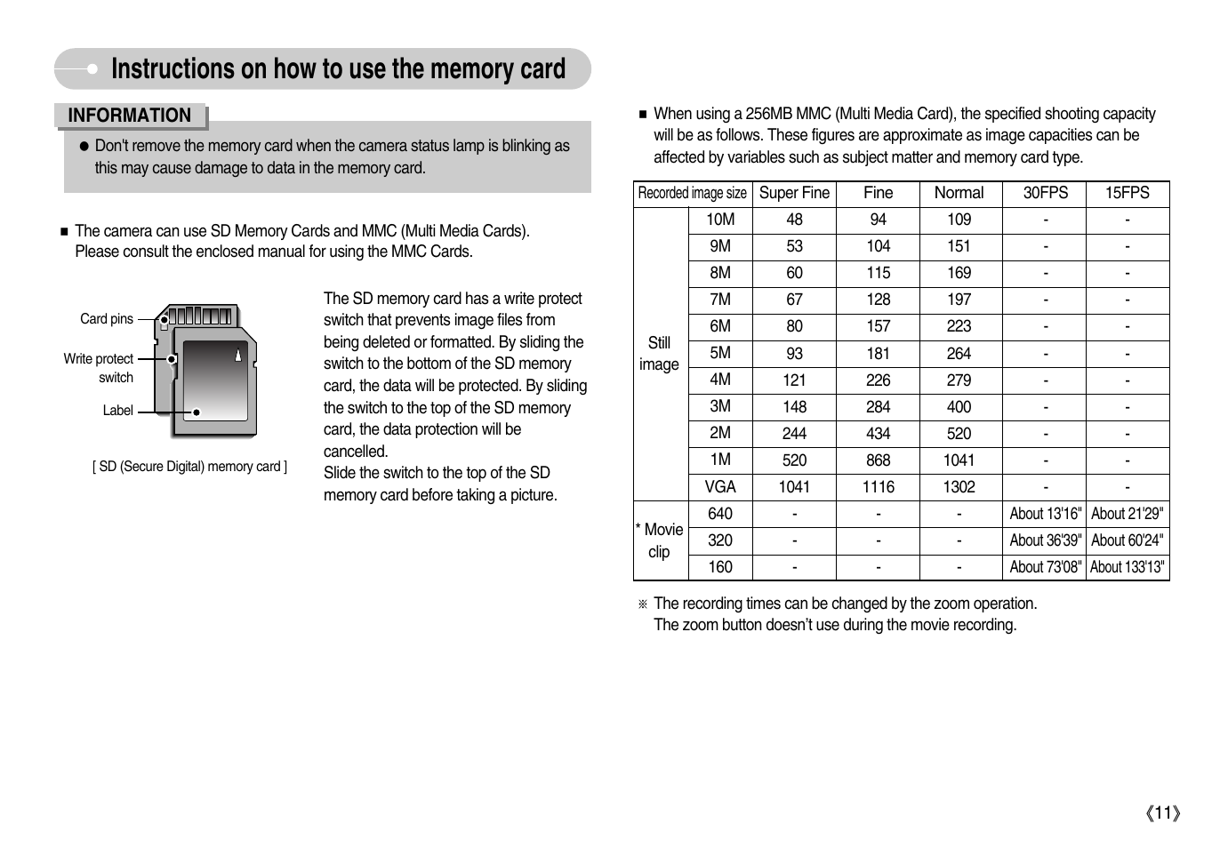 Samsung Digimax S1000 User Manual | Page 12 / 82