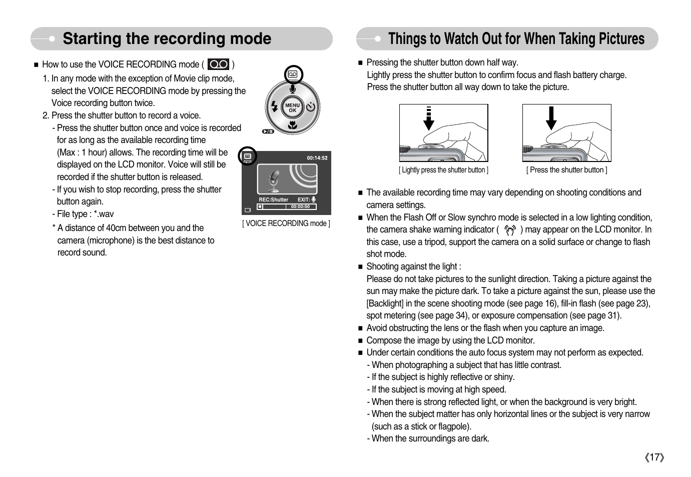 Samsung Digimax S1000 User Manual | Page 18 / 82