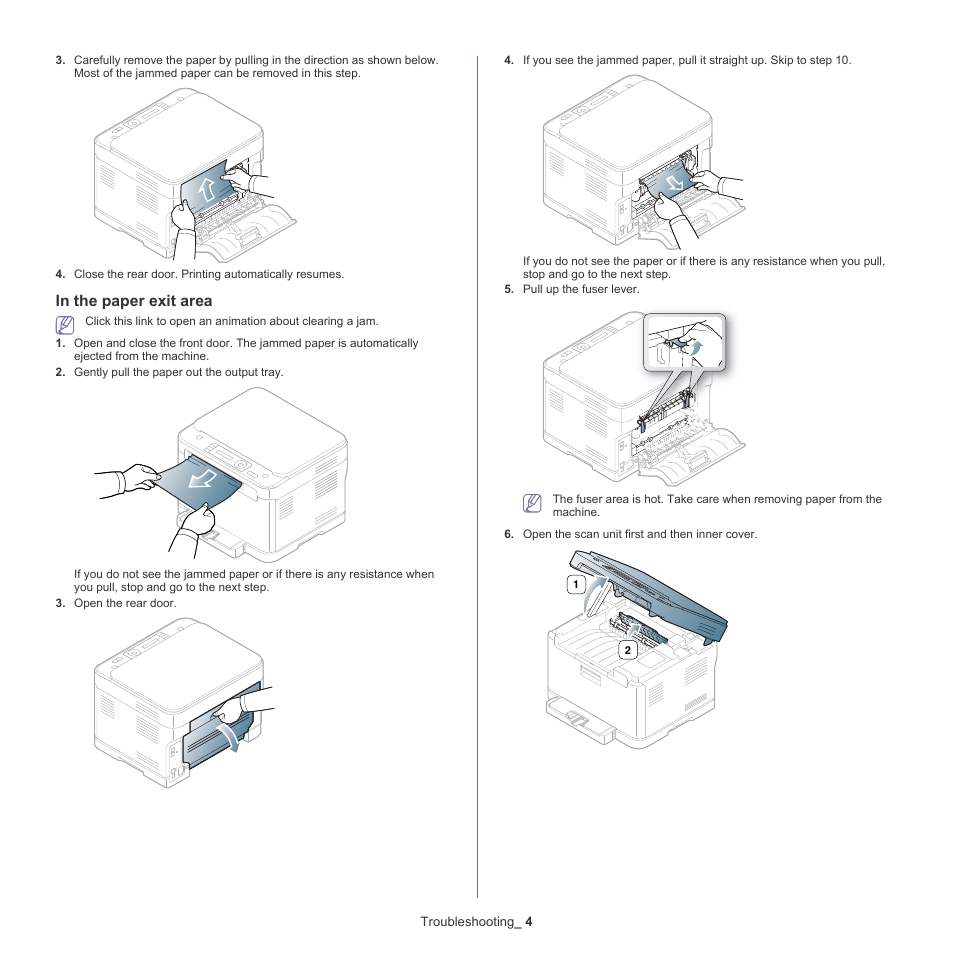 In the paper exit area, See "in the paper exit | Samsung CLX-318X User Manual | Page 119 / 151