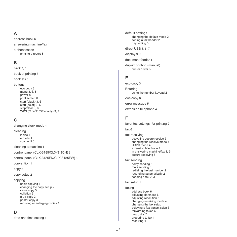 Index | Samsung CLX-318X User Manual | Page 148 / 151