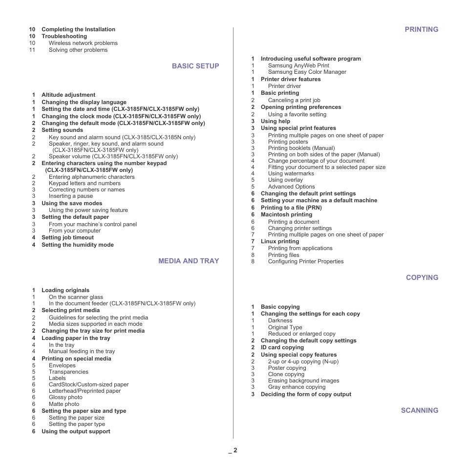 Samsung CLX-318X User Manual | Page 3 / 151