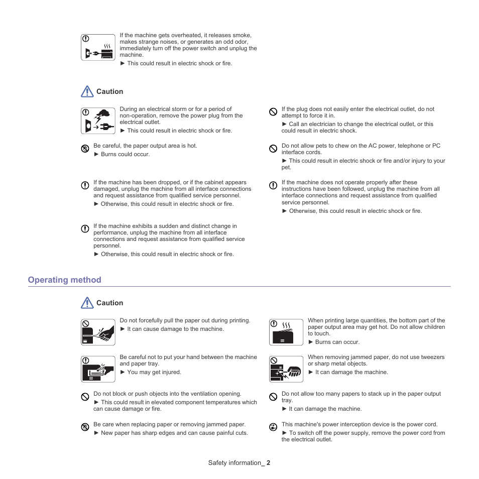 Operating method | Samsung CLX-318X User Manual | Page 8 / 151