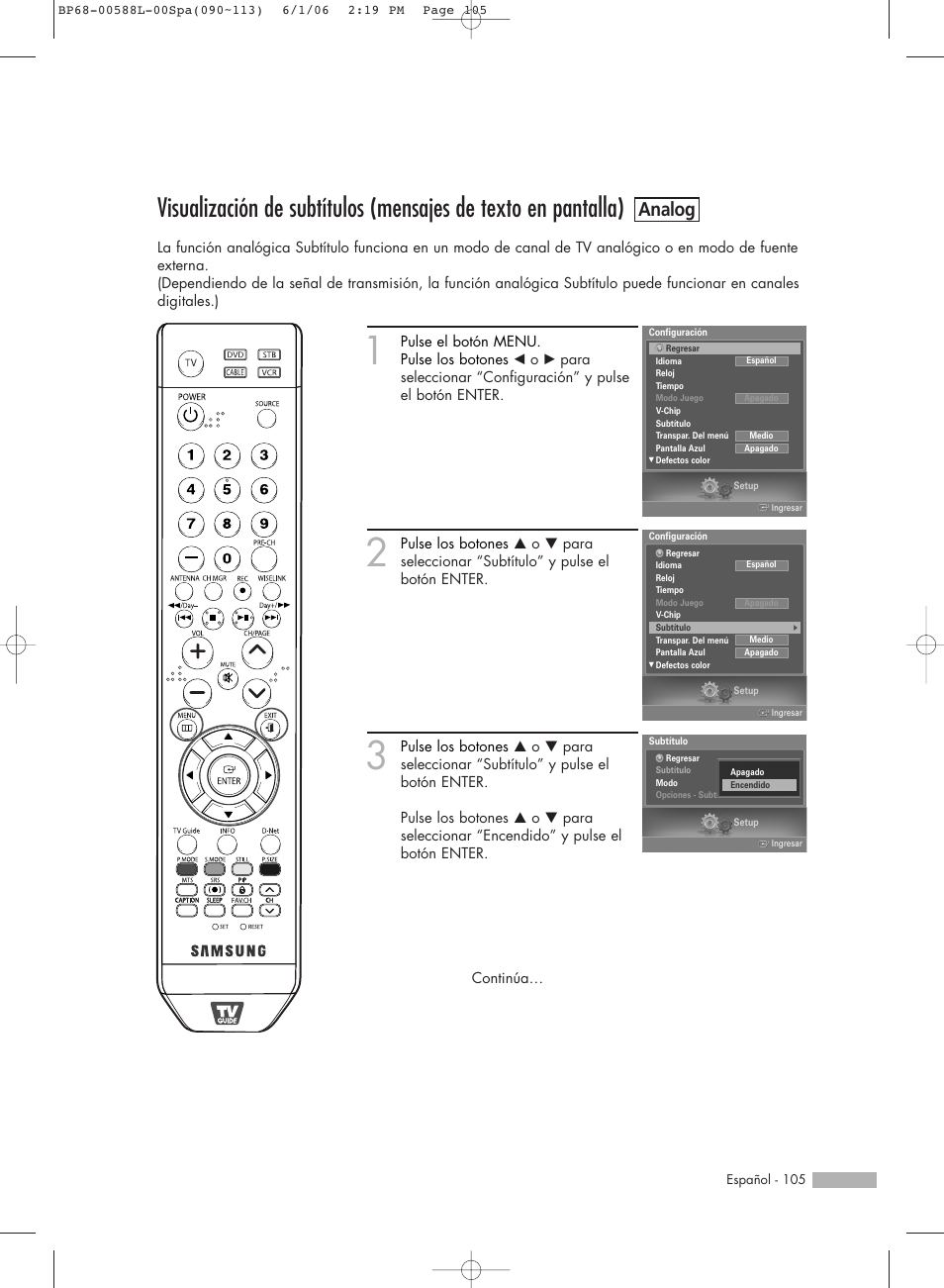 Analog | Samsung HL-S5088W User Manual | Page 105 / 164