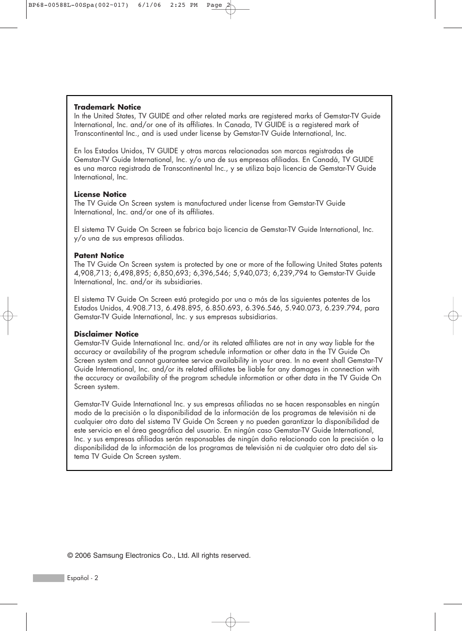 Samsung HL-S5088W User Manual | Page 2 / 164