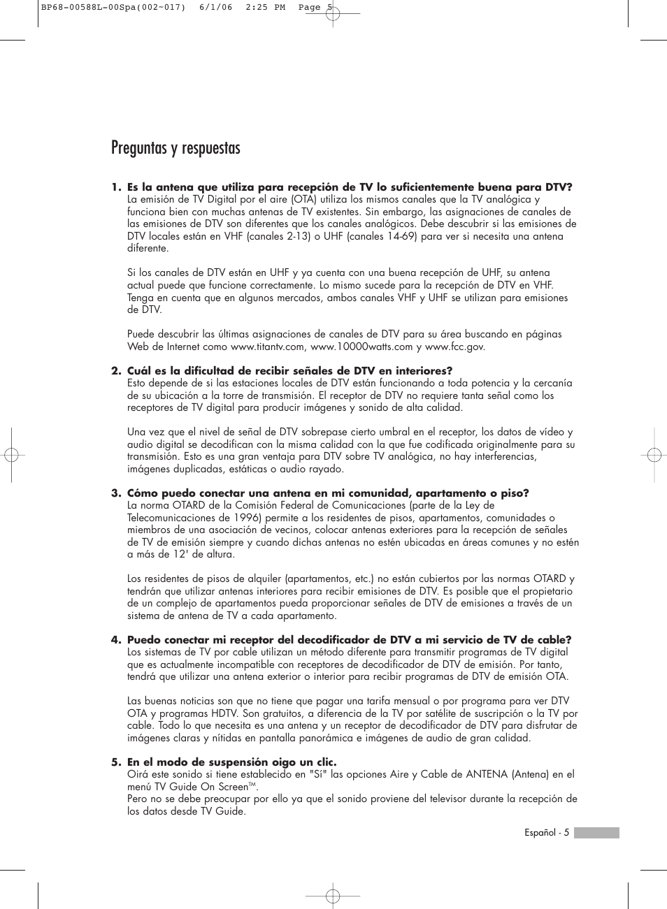 Preguntas y respuestas | Samsung HL-S5088W User Manual | Page 5 / 164