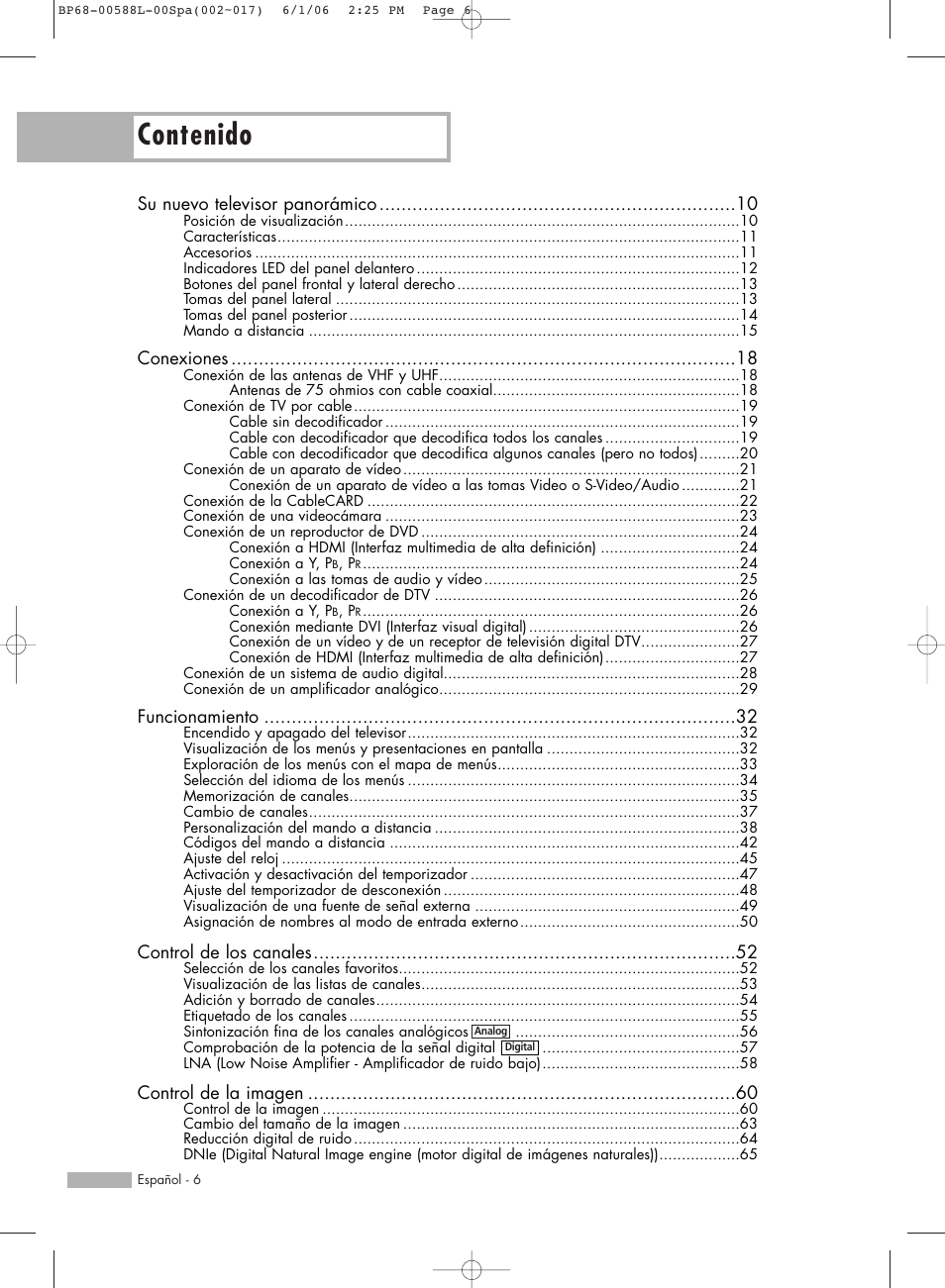 Samsung HL-S5088W User Manual | Page 6 / 164