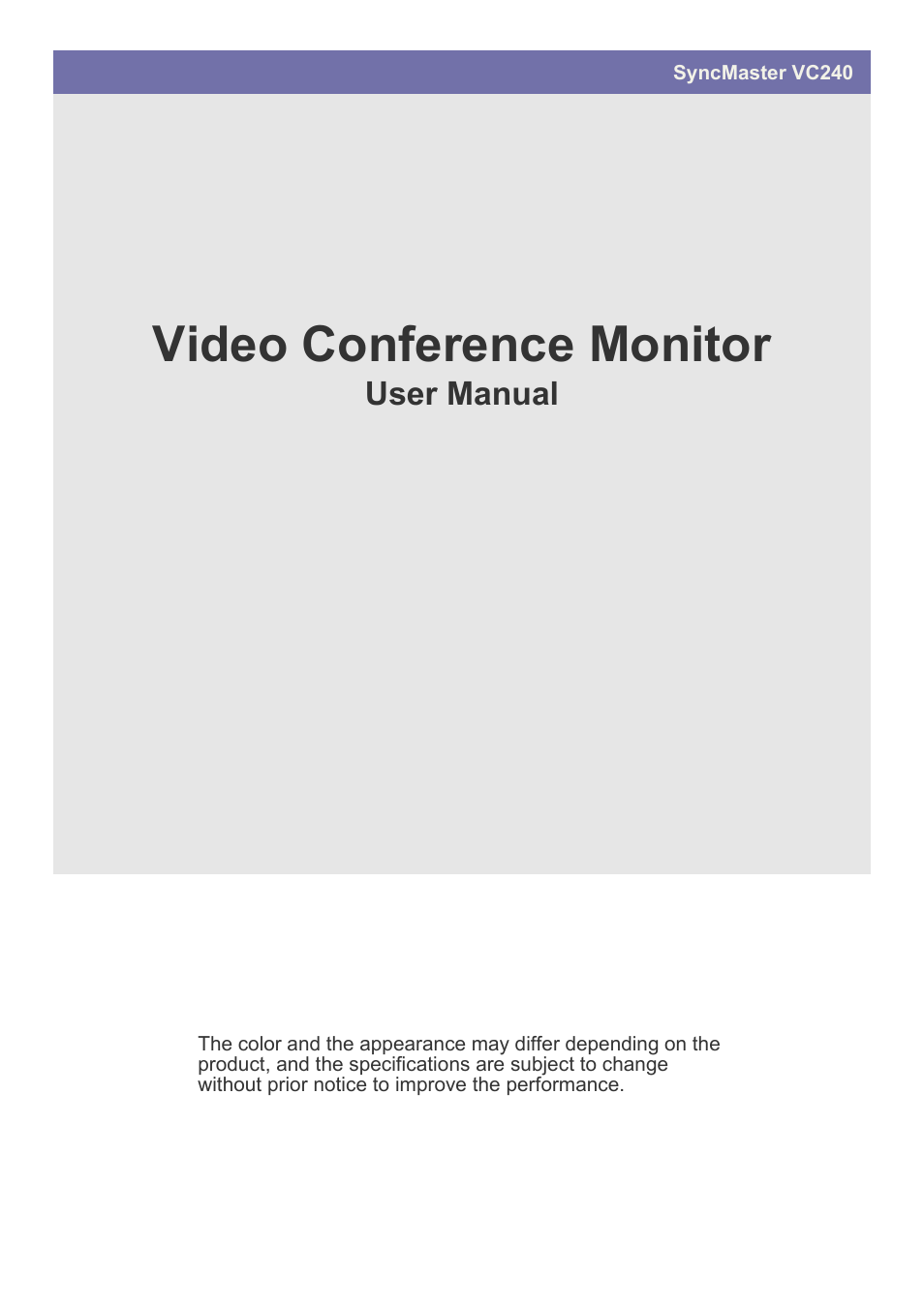 Samsung VC240 User Manual | 62 pages