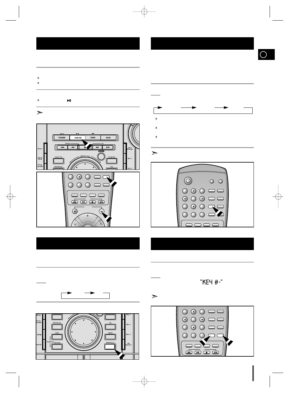 When adjusting play speed, Ntsc/pal selection method, Sound select function | Key control function | Samsung MAX-VL45 User Manual | Page 17 / 28